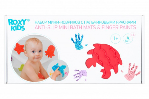 Коврик-мини 116875 для ванной ROXY-KIDS антискользящий с пальчиковыми красками